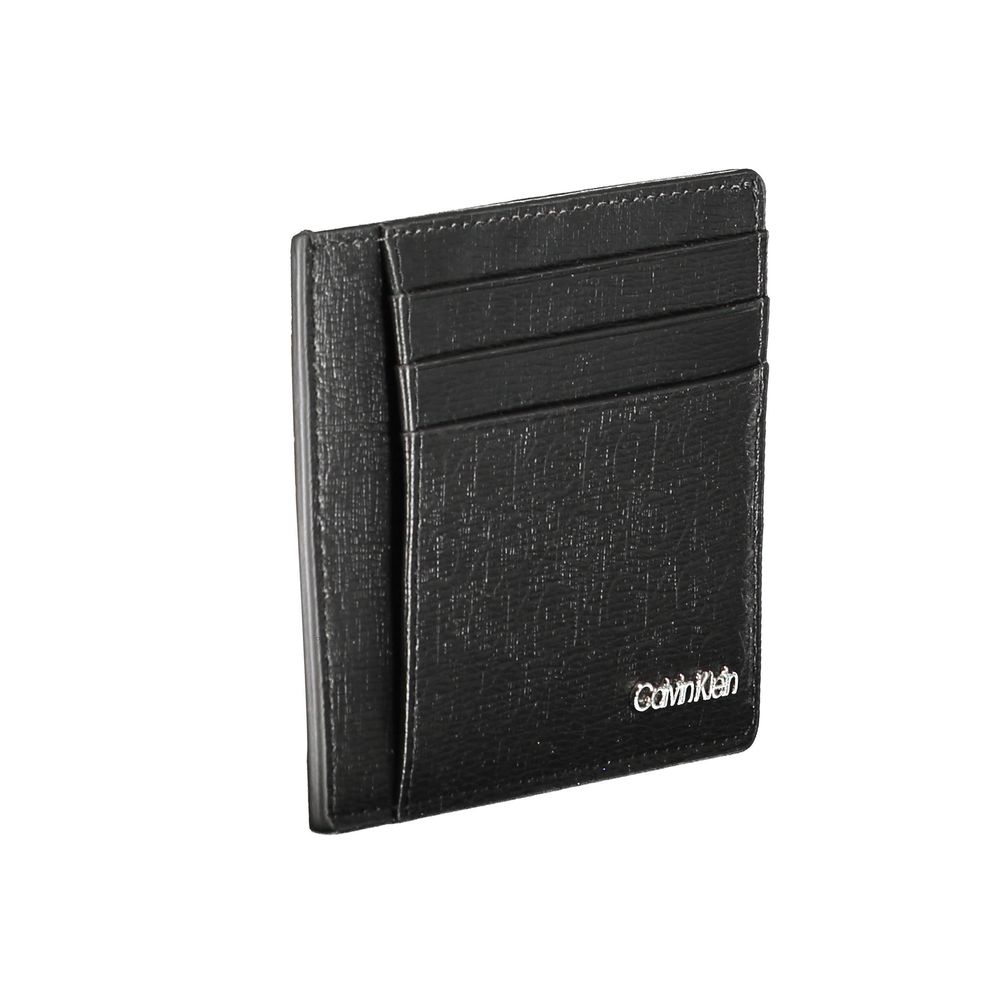 Calvin Klein Black Polyester Men Wallet with RFID blocking, sleek design, and holder for modern essentials.