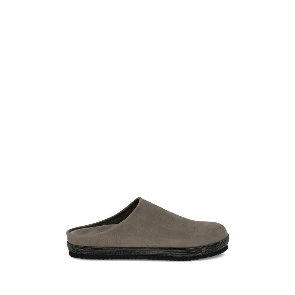 Brunello Cucinelli Gray Rubber Mules