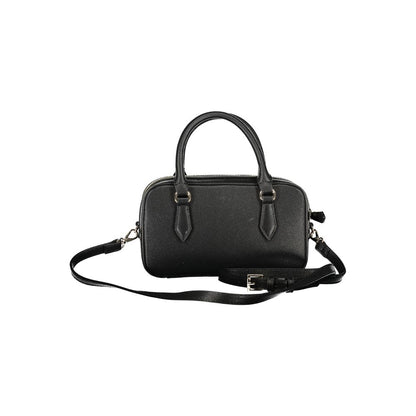 Mario Valentino Black Polyethylene Women Handbag with handles and shoulder strap