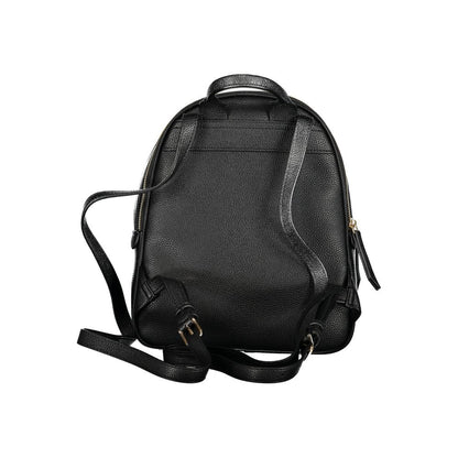 Mario Valentino Black Polyethylene Backpack with adjustable straps and recycled materials