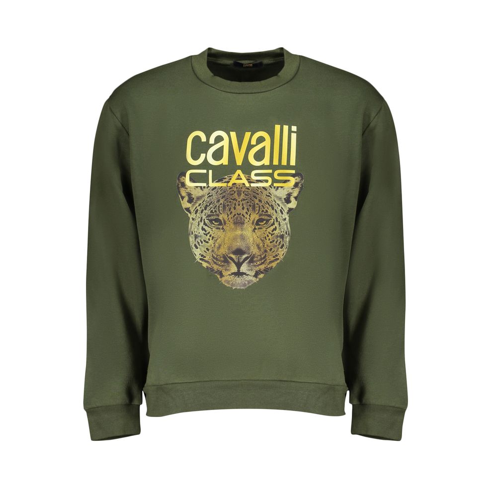Cavalli Class Green Cotton Sweatshirt