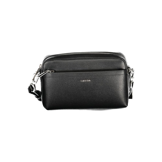 Calvin Klein Black Polyethylene Women Handbag with adjustable strap, chic handle, and multiple pockets for functionality and style.