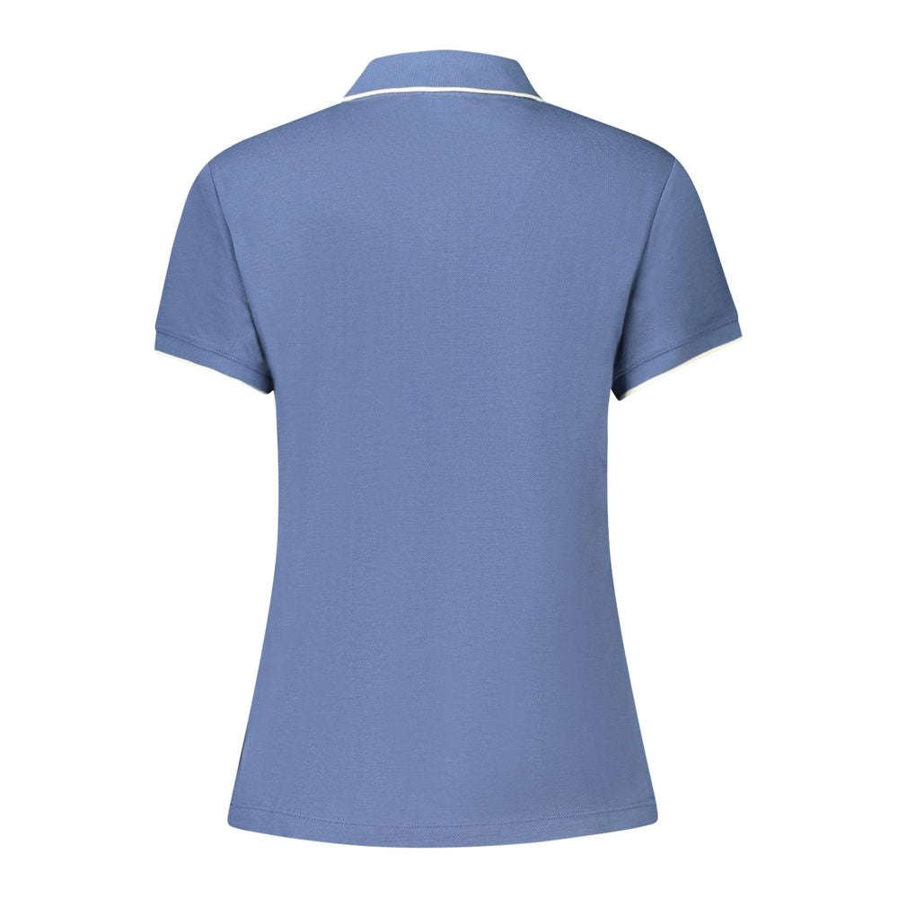 North Sails Blue Cotton Women Polo Shirt with short sleeves and contrasting details, featuring a comfortable and classic design.