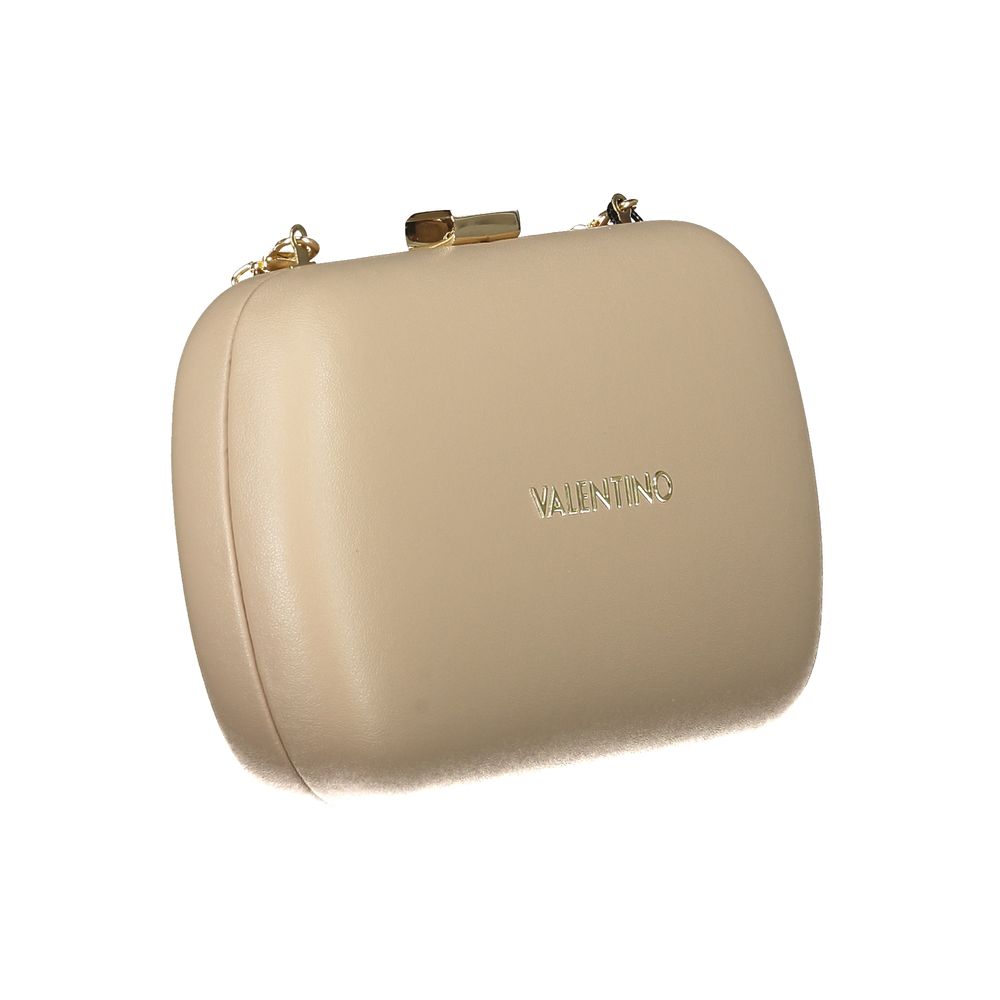 Mario Valentino Beige Polyethylene Women Handbag with chain strap and logo