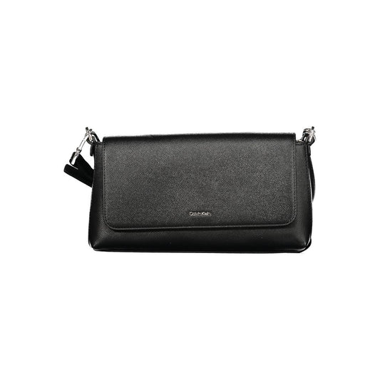 Calvin Klein Black Polyethylene Women Handbag with shoulder strap, perfect for versatile fashion and secure storage.