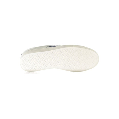 Sole view of Napapijri White Leather Men Sneaker showing tread pattern, highlighting comfort and style.