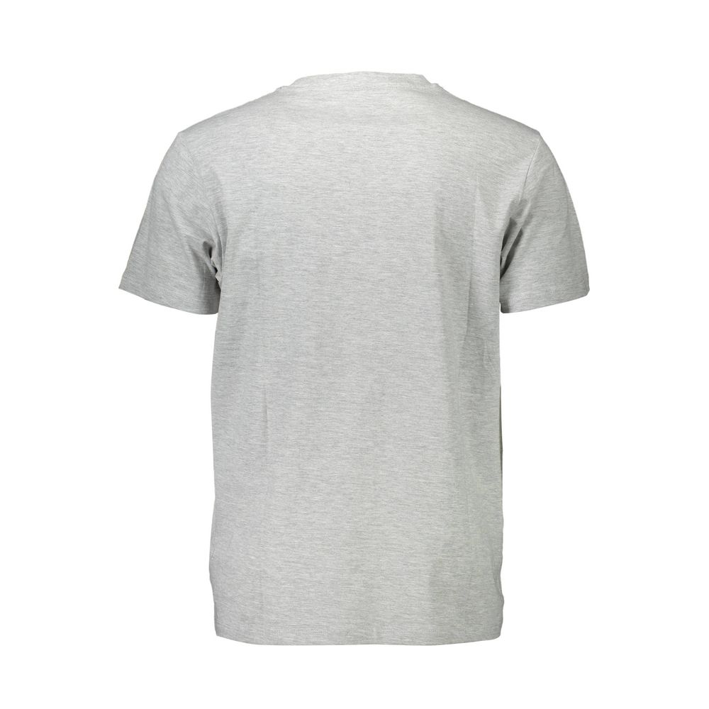 Back view of Guess Jeans Brown Cotton Men T-Shirt in gray for stylish casual wear