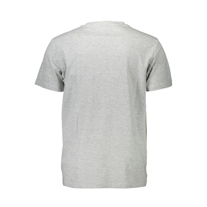 Back view of Guess Jeans Brown Cotton Men T-Shirt in gray for stylish casual wear