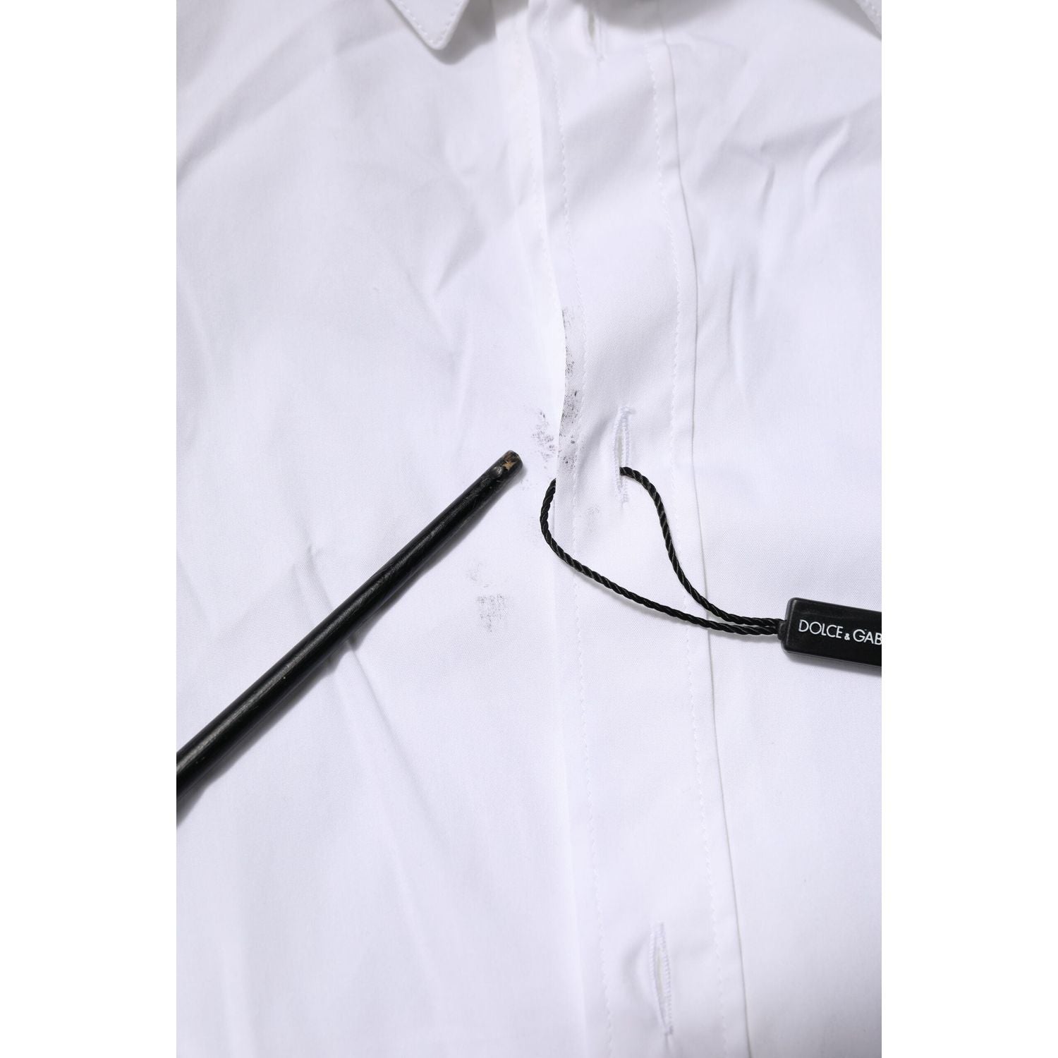 Dolce & Gabbana White Cotton GOLD Long Sleeves Formal Shirt