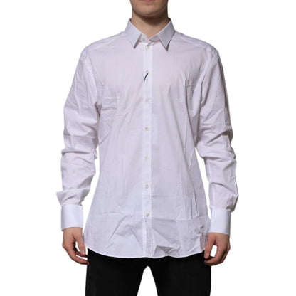 Dolce & Gabbana White GOLD Long Sleeve Dress Formal Shirt