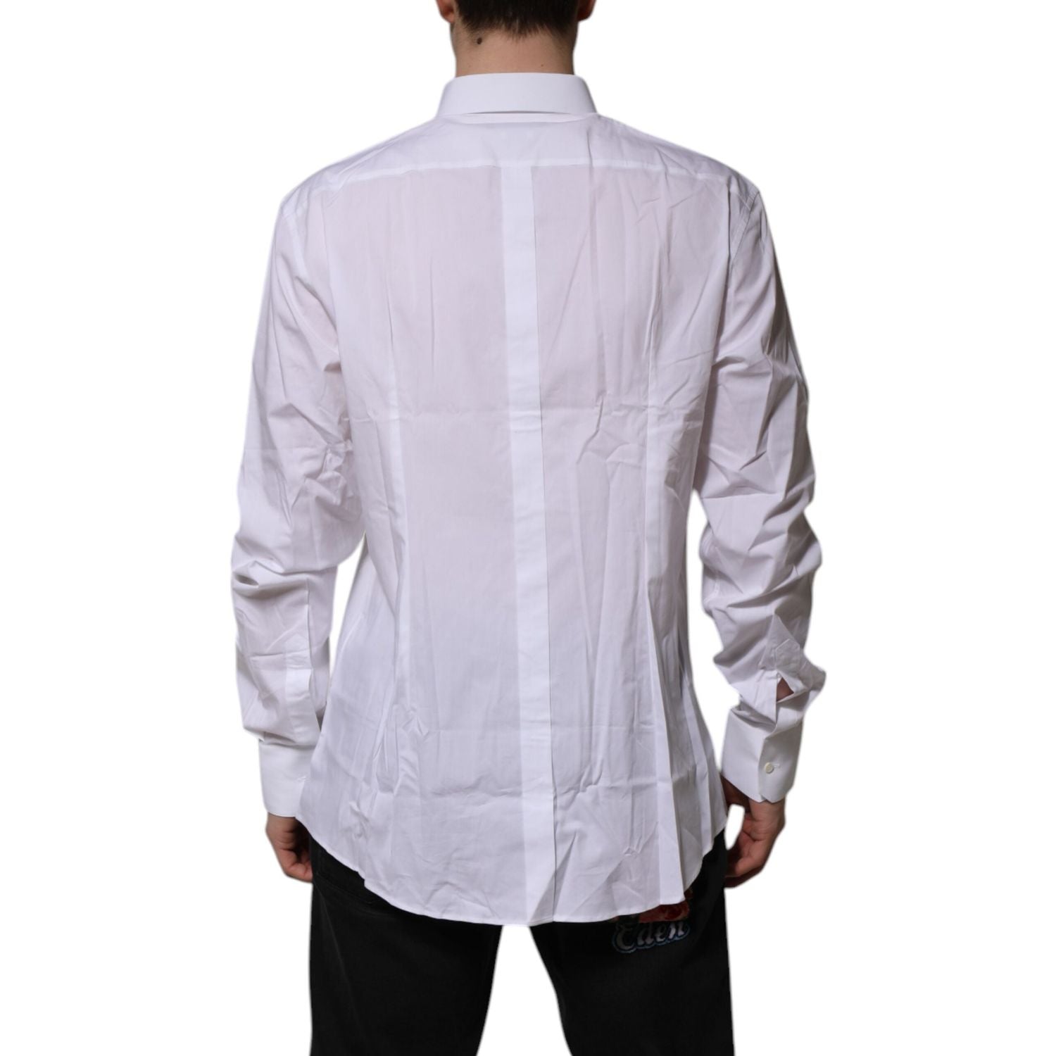 Dolce & Gabbana White GOLD Long Sleeve Dress Formal Shirt