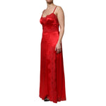 Dolce & Gabbana Red Silk Sleeveless Maxi Long Dress DR81740-46