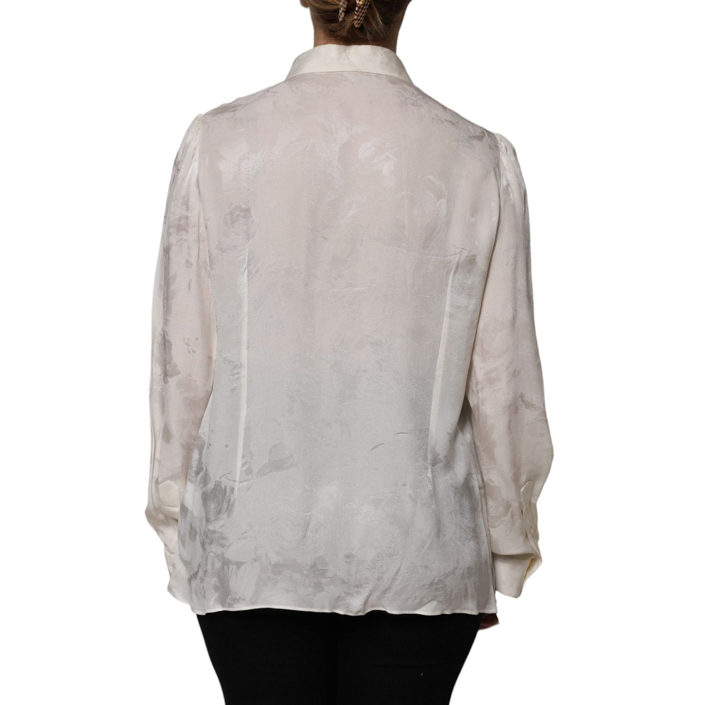 Dolce & Gabbana White Button Down Long Sleeves Blouse Top