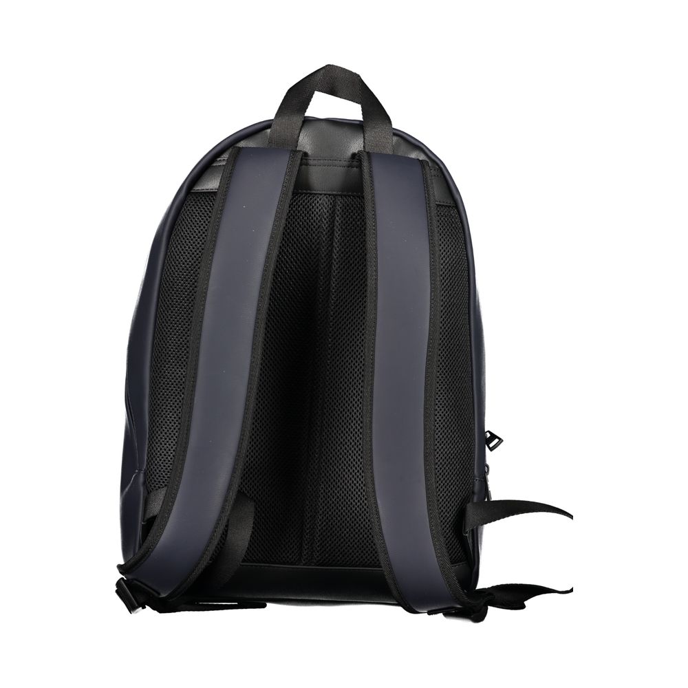 Tommy Hilfiger Blue Polyester Backpack showing adjustable straps and handle, ideal for comfort and convenience.