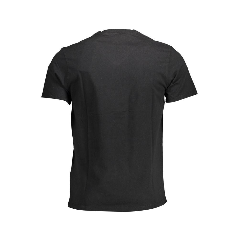 Back view of Levi's Black Cotton Men T-Shirt showcasing classic design and premium material.