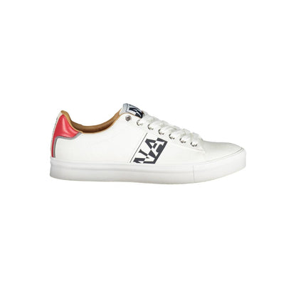 Napapijri White Polyester Men Sneaker with laces and contrasting details