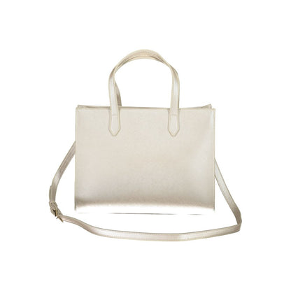 Mario Valentino Gray Polyethylene Women Handbag with handles and strap, sleek design for fashion-forward styling.