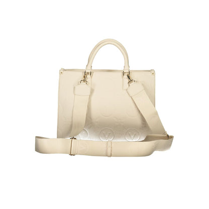 Mario Valentino Beige Polyethylene Women Handbag with dual adjustable straps and elegant design