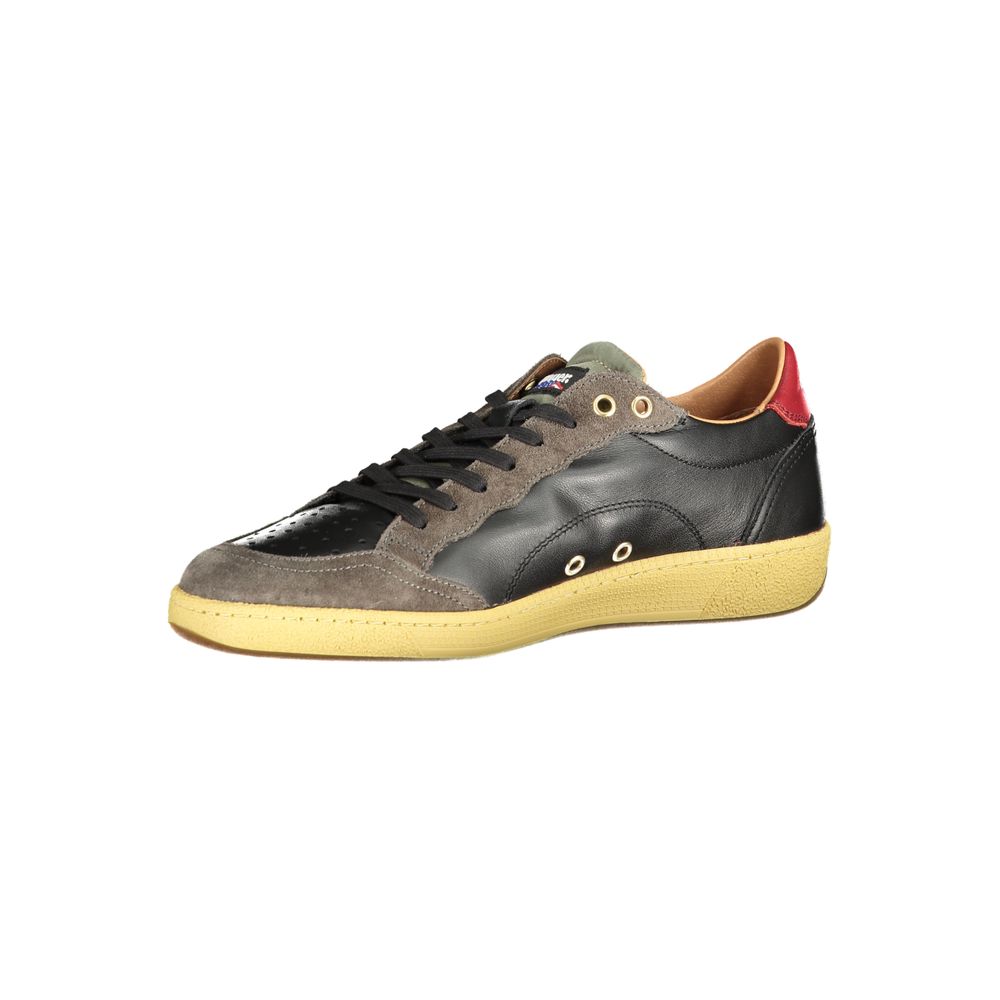 Blauer Black Leather Men Sneaker 1728,67403481248,Athletic - Sneakers - Shoes,Black,Blauer,EU40/US7,EU41/US8,EU42/US9,EU44/US11,EU45/US12,EU46,Men,New with tags,Shoes,Sneakers - Shoes