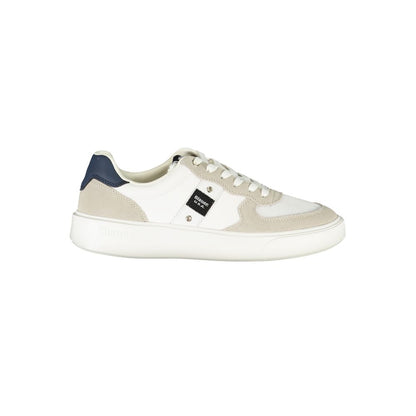 Blauer White Leather Men Sneaker with contrasting details and iconic logo, showcasing premium streetwear style and world-renowned quality.