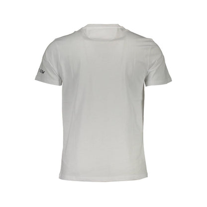 Rear view of La Martina White Cotton Men T-Shirt showcasing quality craftsmanship and timeless elegance in casual fashion.