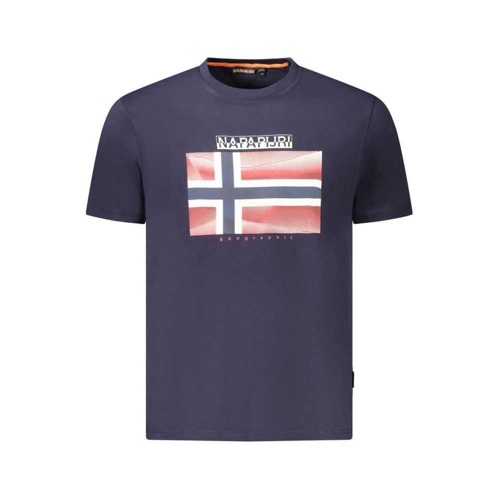 Napapijri Blue Cotton Men T-Shirt