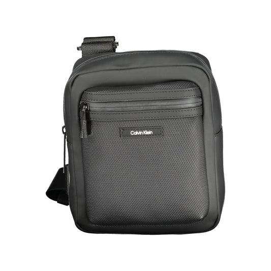 Calvin Klein Black Polyester Men Shoulder Bag with adjustable strap and pockets for modern style and functionality