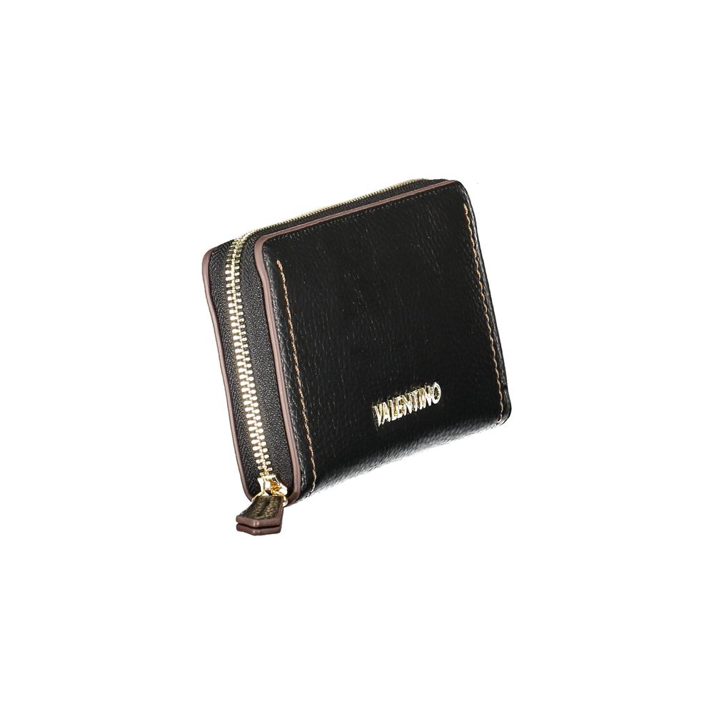 Mario Valentino Black Polyethylene Women Wallet with zip closure and contrasting details