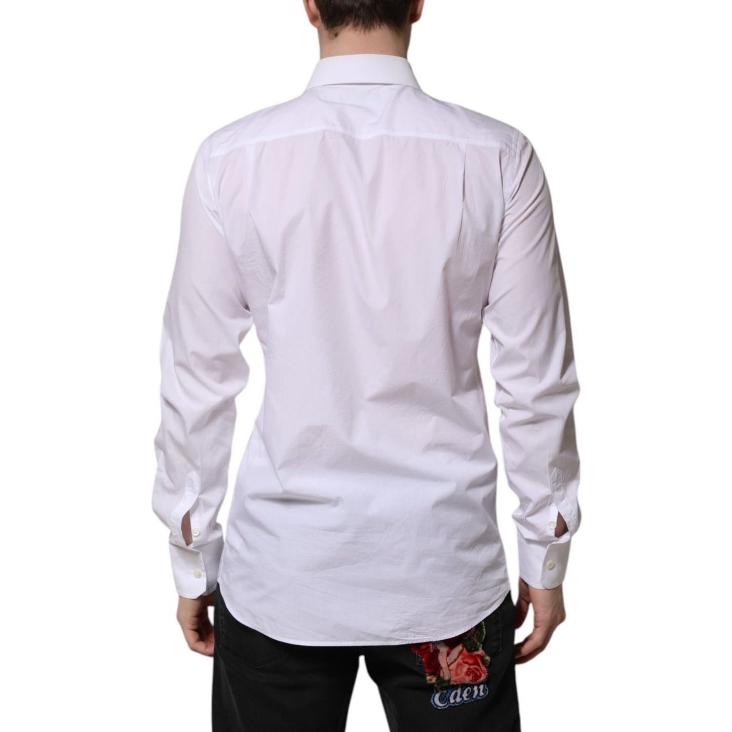 Dolce & Gabbana White Cotton Long Sleeves Dress Shirt