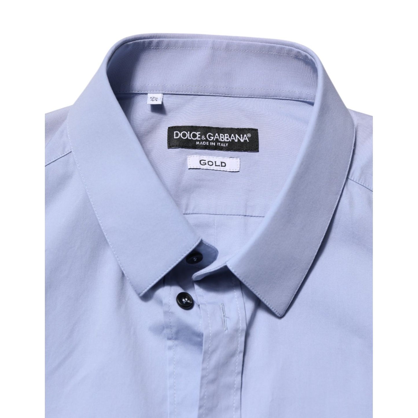 Dolce & Gabbana Blue Cotton GOLD Long Sleeves Dress Shirt