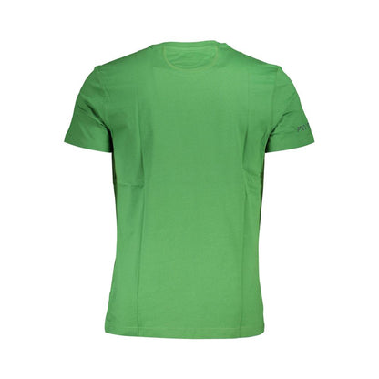 Back view of La Martina Green Cotton Men T-Shirt