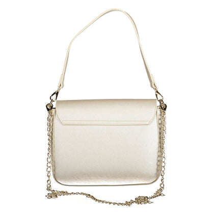 Mario Valentino Gray Polyethylene Handbag with removable shoulder handle and chain strap.