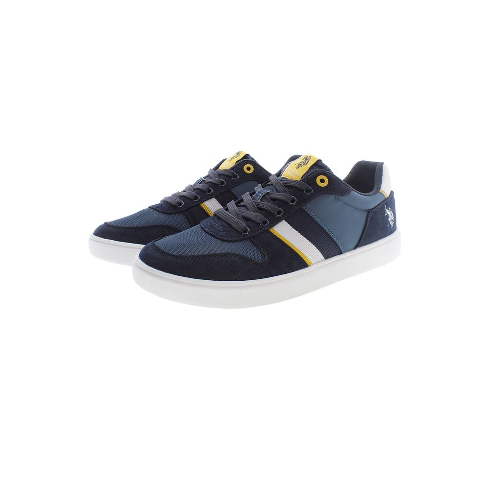 U.S. POLO ASSN. Blue Polyester Men Sneaker with sporty design and contrasting details.