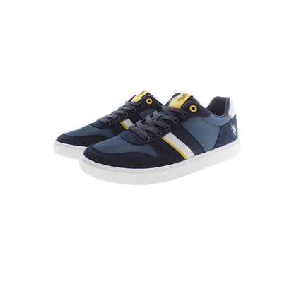 U.S. POLO ASSN. Blue Polyester Men Sneaker with sporty design and contrasting details.