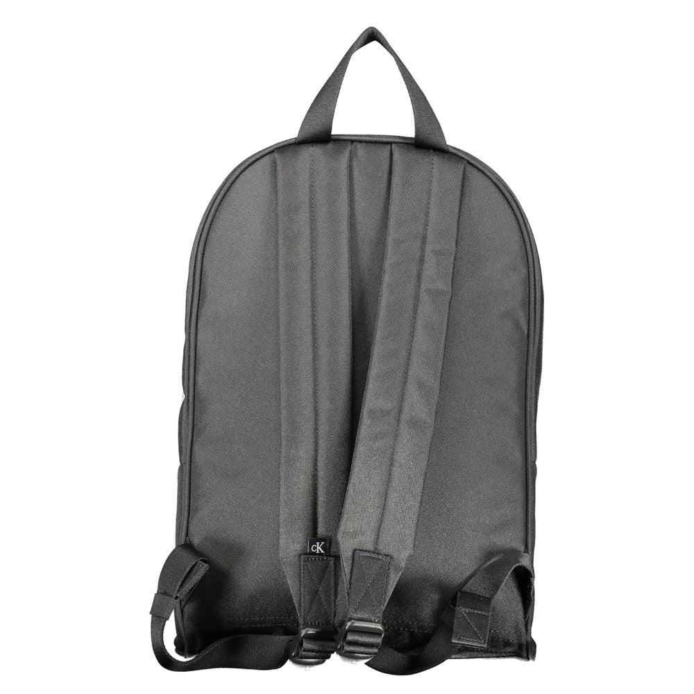 Back view of Calvin Klein Black Polyester Backpack with adjustable straps and handle.