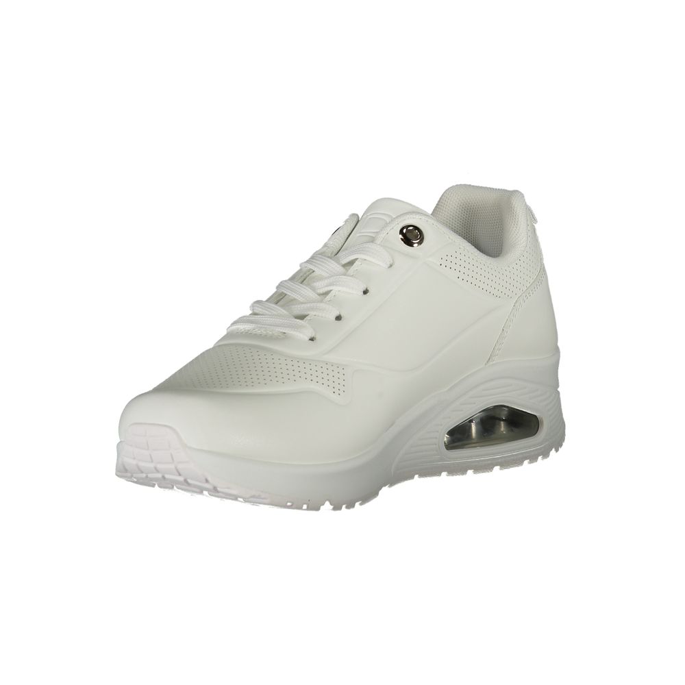 Laura Biagiotti White Polyester Women Sneaker with sleek design and logo detail, featuring a removable footbed for added comfort.