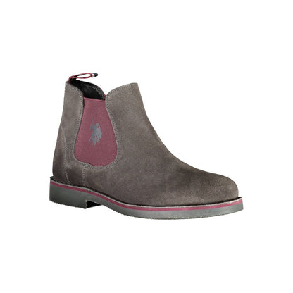 U.S. POLO ASSN. Grigio Leather Men Ankle Boot
