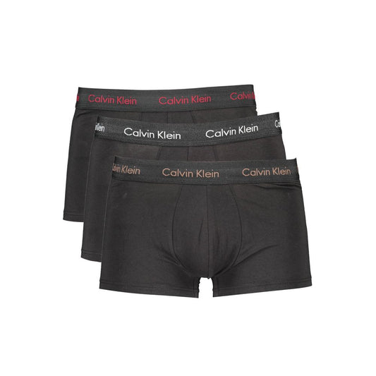 Calvin Klein Black Cotton Men Boxer tri-pack with logo waistband