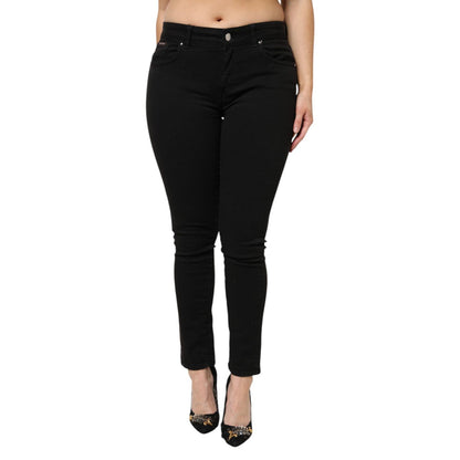 Dolce & Gabbana Black Cotton Mid Waist Denim Jeans