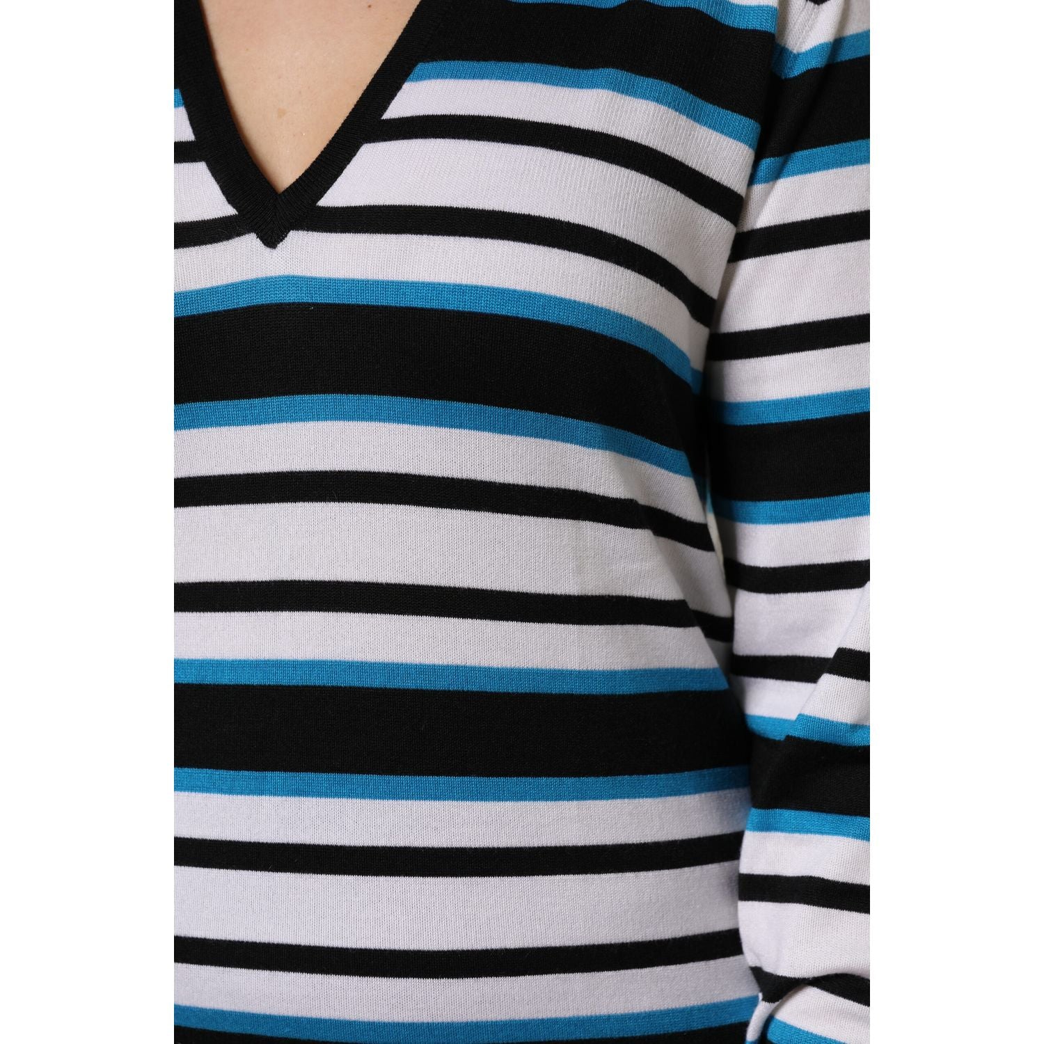 Dolce & Gabbana Multicolor Stripes Long Sleeves V-neck Top