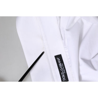 Dolce & Gabbana White Cotton Collared Shirt Long Sleeve Top
