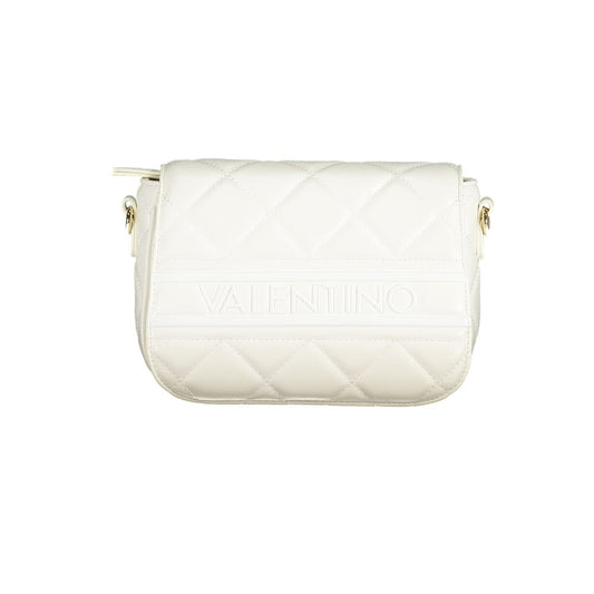 Mario Valentino White Polyethylene Women Handbag with quilted design and adjustable strap, offering chic sophistication and versatility.