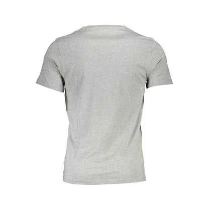 Rear view of Harmont & Blaine Brown Cotton Men T-Shirt, showcasing short sleeves and narrow fit design.