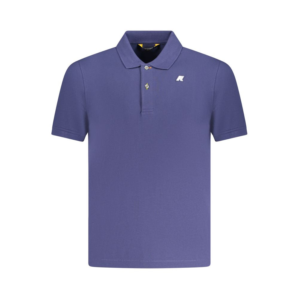 K-WAY Blue Cotton Polo Shirt with short sleeves, 2 buttons, and logo application.