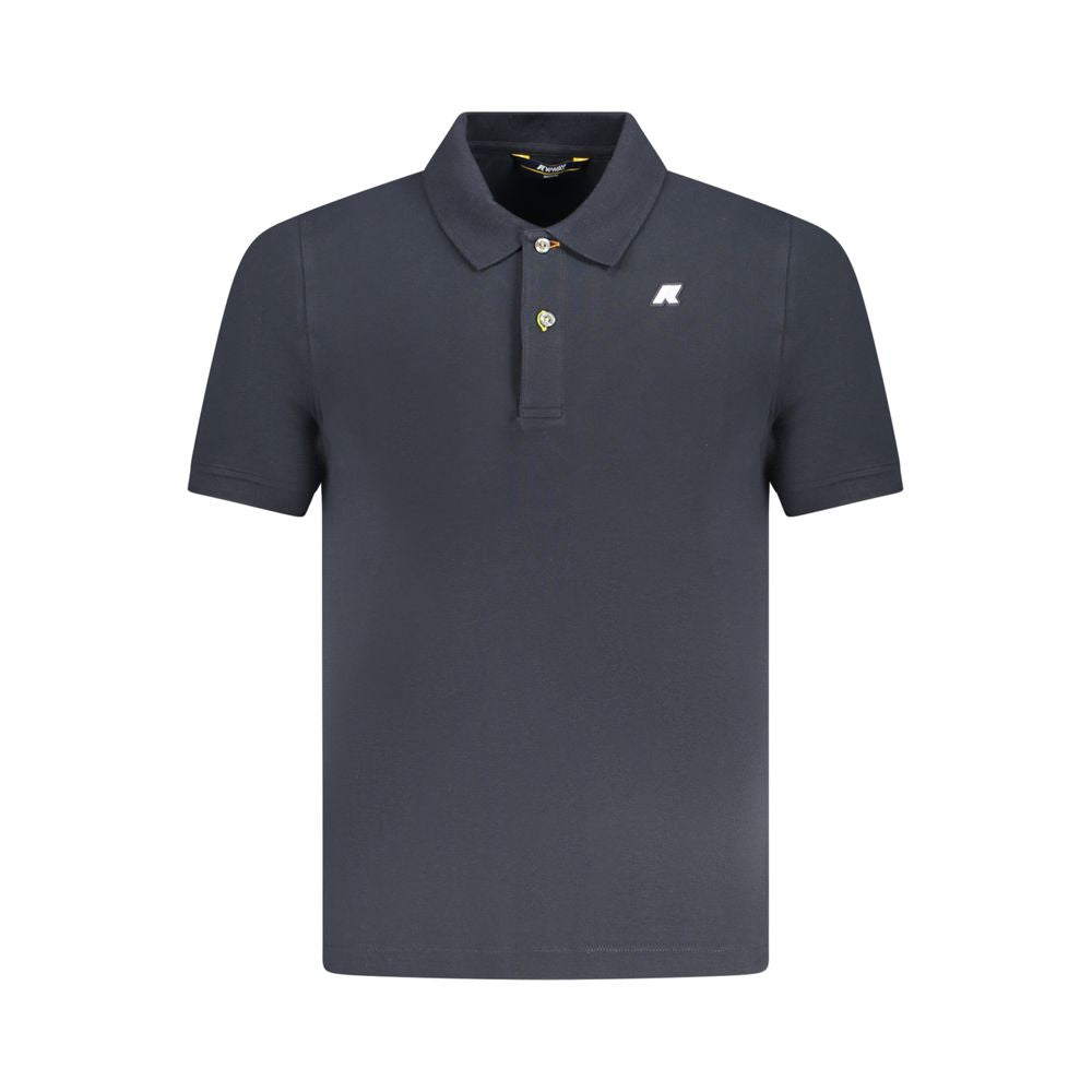 K-WAY Blue Cotton Polo Shirt featuring short sleeves, 2 buttons, and logo application.