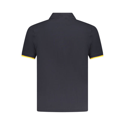K-WAY Blue Cotton Polo Shirt, short sleeve, back view, with 2 buttons and contrasting details.
