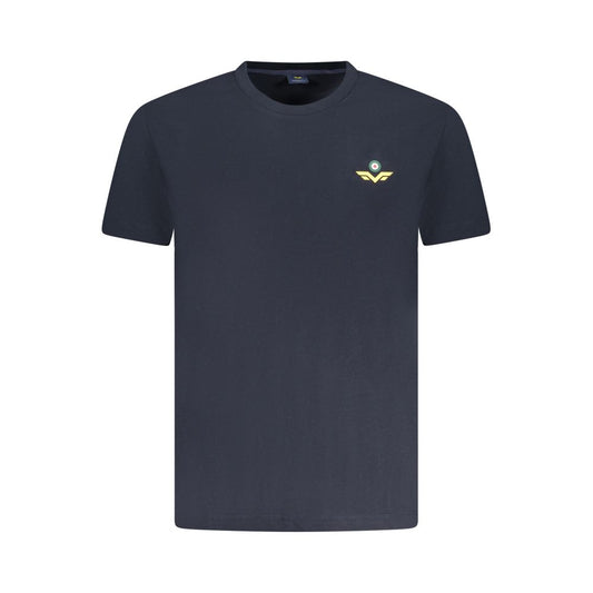 Armata Di Mare Blue Cotton Men T-Shirt with short sleeves and a distinctive logo, perfect for casual outings.