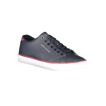 Tommy Hilfiger Blue Polyester Sneaker with contrast details and logo