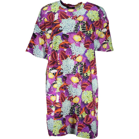 Cavalli Class Purple Cotton Dress CA-26823-XS