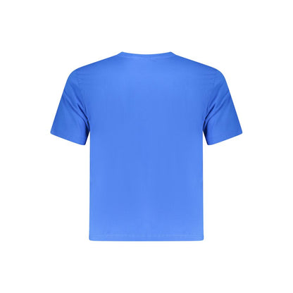 Back view of North Sails Blue Cotton Men T-Shirt showing vibrant color and soft fabric.